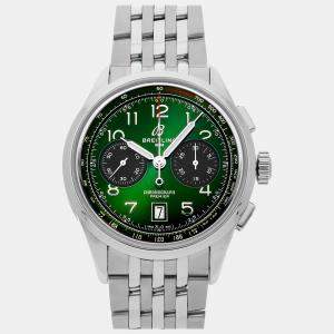 Breitling Green Stainless Steel Premier AB0145371L1A1 Automatic Men's Wristwatch 42 mm