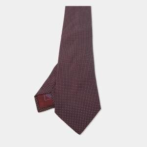 Brioni Burgundy Dot Pattern Silk ClassicTie