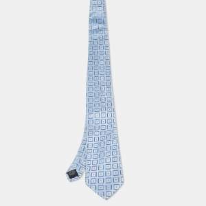 Brioni Blue Patterned Silk Tie 