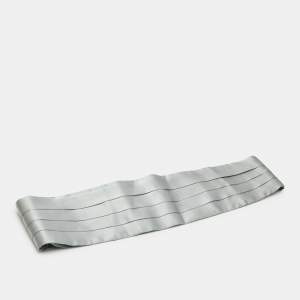 Pre Owned Brioni Grey Silk Satin Pleated Cummerbund One Size 