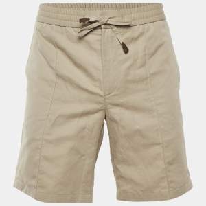 مملوكة مسبقًا Brioni Beige Linen &Cotton Blend Sidney Bermuda Shorts S