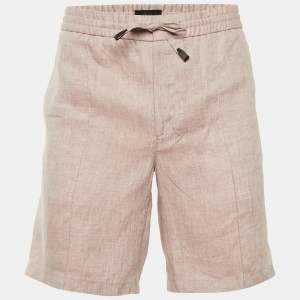 مملوكة مسبقًا شورت بروني كتان وردي فاتح مقاس صغير