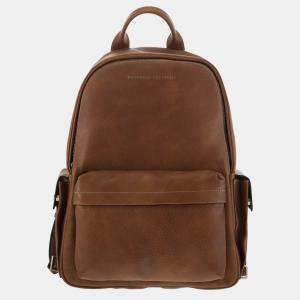 Brunello Cucinelli Brown Grained Calfskin Backpack