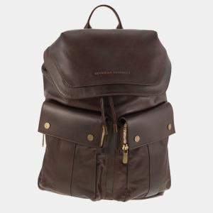 Brunello Cucinelli Brown Leather Backpack