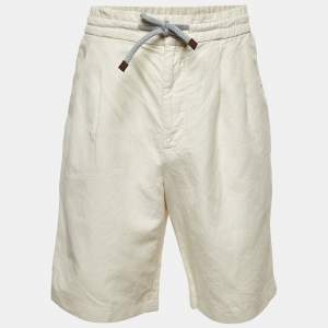 مملوكة مسبقًا شورت برونيلو كوتشينيلي كريم قطن وكتان ميديوم