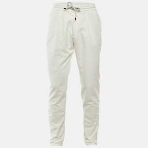 مملوكة مسبقًا Brunello Cucinelli White Corduroy Leisure Fit Pants M