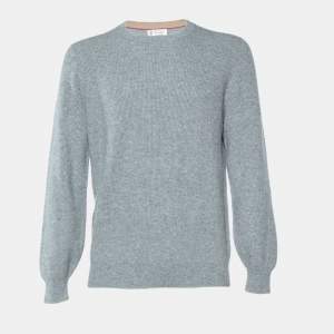 Brunello Cucinelli Grey Cashmere Crewneck Sweater L
