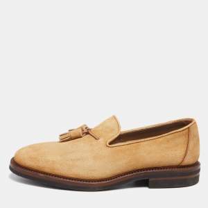 Brunello Cucinelli Brown Suede Penny Loafers Size 42