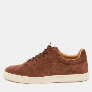 Brunello Cucinelli Brown Suede Low Top Sneakers Size 42 