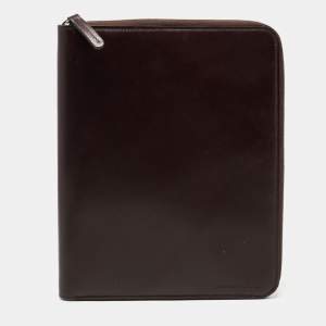 Brunello Cucinelli Brown Leather Zip Around iPad Case