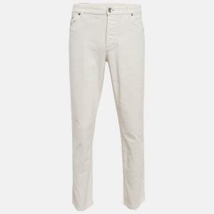 Brunello Cucinelli White Cotton Chino Traditional Fit Pants XXL