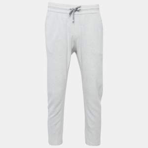 Brunello Cucinelli Grey Cotton Knit Sweatpants S