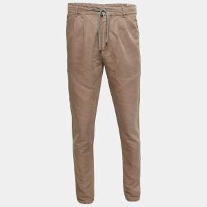 Brunello Cucinelli Beige Cotton Leisure Fit Trousers S