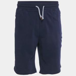 Pre Owned Brunello Cucinelli Blue Cotton Drawstring Shorts XL