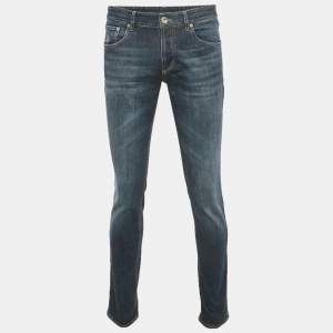 Pre Owned Brunello Cucinelli Blue Denim Traditional Fit Jeans S/Waist 32"