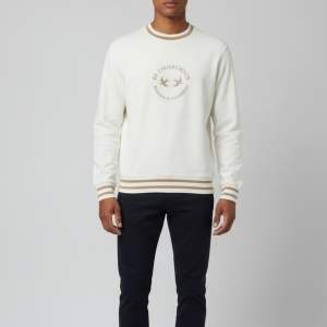 Pre Owned Brunello Cucinelli Beige Printed Cotton Knit Crewneck Sweatshirt M