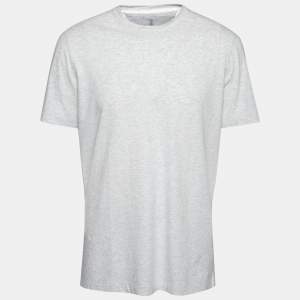 Brunello Cucinelli Grey Cotton Short Sleeve Slim Fit T-Shirt XL