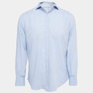 Brunello Cucinelli Light Blue Cotton Basic Fit Shirt M
