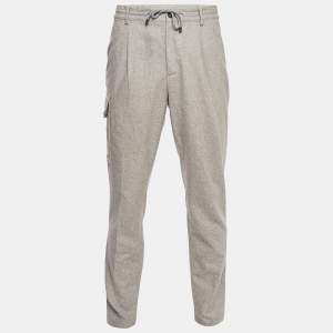 Brunello Cucinelli Grey Wool Cargo Trousers XL