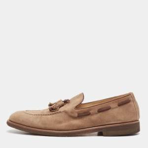 Brunello Cucinelli Beige Suede Slip On Loafers Size 42
