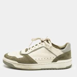Brunello Cucinelli Multicolor Leather and Suede Lace Up Sneakers Size 44