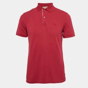Burberry Brit Pink Logo Embroidered Cotton Pique Polo M