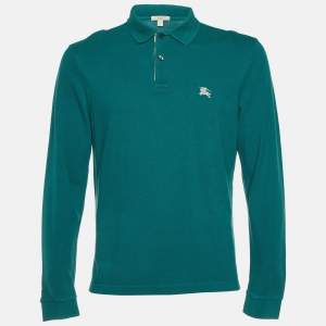 Burberry Brit Green Cotton Long Sleeve Polo T-Shirt L