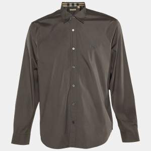 Burberry Brit Grey Cotton Button Front Shirt XL