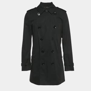 Pre Owned Burberry Brit Black Double Breasted Trench Coat M