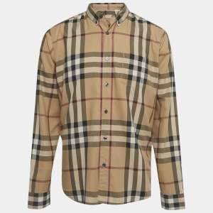 Pre Owned Burberry Brit Brown House Check Print Cotton Shirt XL