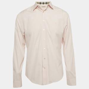Pre Owned Burberry Brit Pink Cotton Long Sleeve Shirt M