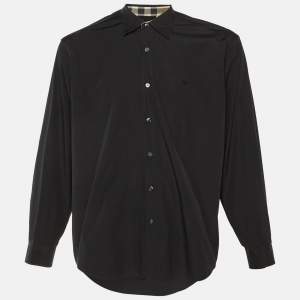 مملوكة مسبقًا Burberry Brit Logo Embroidered Cotton Shirt XXL