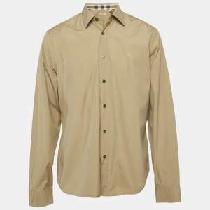 Pre Owned Burberry Brit Beige Cotton Long Sleeves Shirt XL
