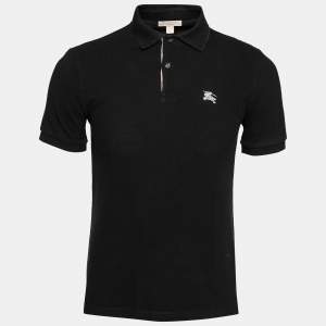 Burberry Brit Black Cotton Pique Short Sleeve Polo T-Shirt S