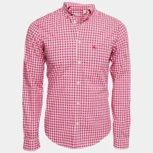 Burberry Brit Pink/White Checked Full Sleeve Shirt S