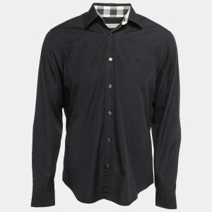 Burberry Brit Navy Blue Cotton Button Front Full Sleeve Shirt L