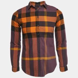 Burberry Brit Multicolor Checked Cotton Button Front Shirt XS