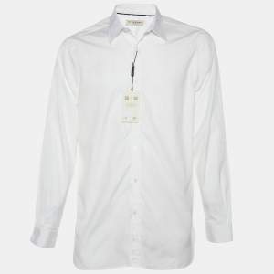 Burberry White Cotton Button Front Treyforth Shirt L