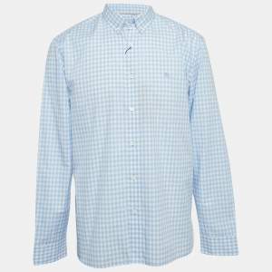 Burberry London Blue Checked Cotton Long Sleeve Shirt XXL