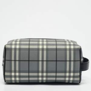 Burberry Grey Check PVC Travel Pouch