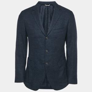 Burberry London Navy Blue Wool Tailored Blazer M