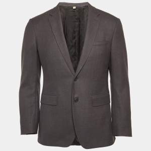 Pre Owned بليزر بربري لندن رمادي مزيج صوف قياس وسط (ميديوم)