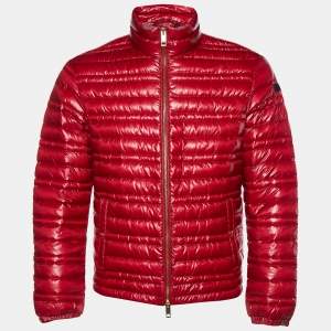 Burberry Red Synthetic Quilted Torford Jacket S