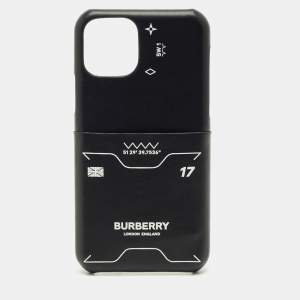 Pre Owned Burberry Black Leather iPhone 11 Pro Case