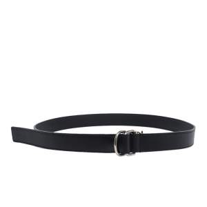 Pre Owned Burberry Black Leather D-Ring Belt 90CM
