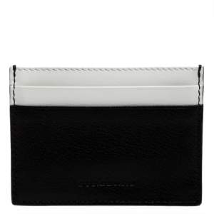 Burberry Black/White Leather Sandon Card Holder