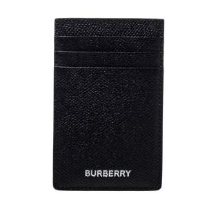 Burberry Black Grain Leather Elmer Card Holder