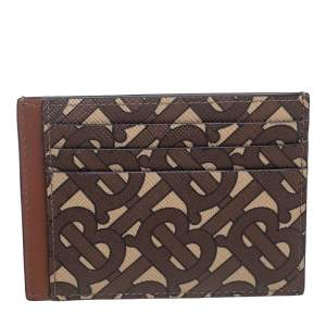 Burberry Brown/Beige Bridle Canvas Chase Card Case