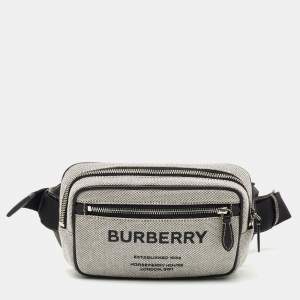 Burberry Grey Canvas and Leather West Belt Bag