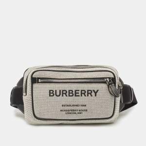 Burberry Grey Canvas and Leather West Belt Bag